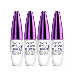 (4 PC)  Easy Peel-Off Eyebrow Gel - Waterproof & Sweatproof, Long-Lasting Black or Brown Tattoo Tint, Film Forming, Medium Coverage for All Skin Types, 10g Makeup Cosmetic Dual-Ended Waterproof Eyebrow Pencil eyebrow  gel  for  confidence