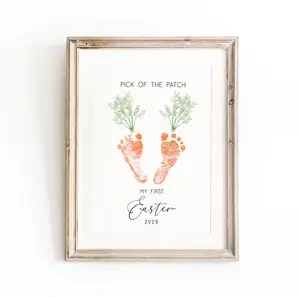 My first Easter Footprint, Easter gift footprints, baby's first Easter, baby's first Easter keepsake, footprint wall art, my first Easter