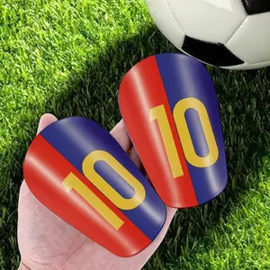 1 Pair of Mini Football Shin Guards - Ultra Small Protective Gear for Men & Women, Blue & White Cracked Ice Design, PET Material, Pull-On Closure, Ideal for All Ages, Football Accessories, Football Equipment, Modern Sports Gear, Lightweight Design