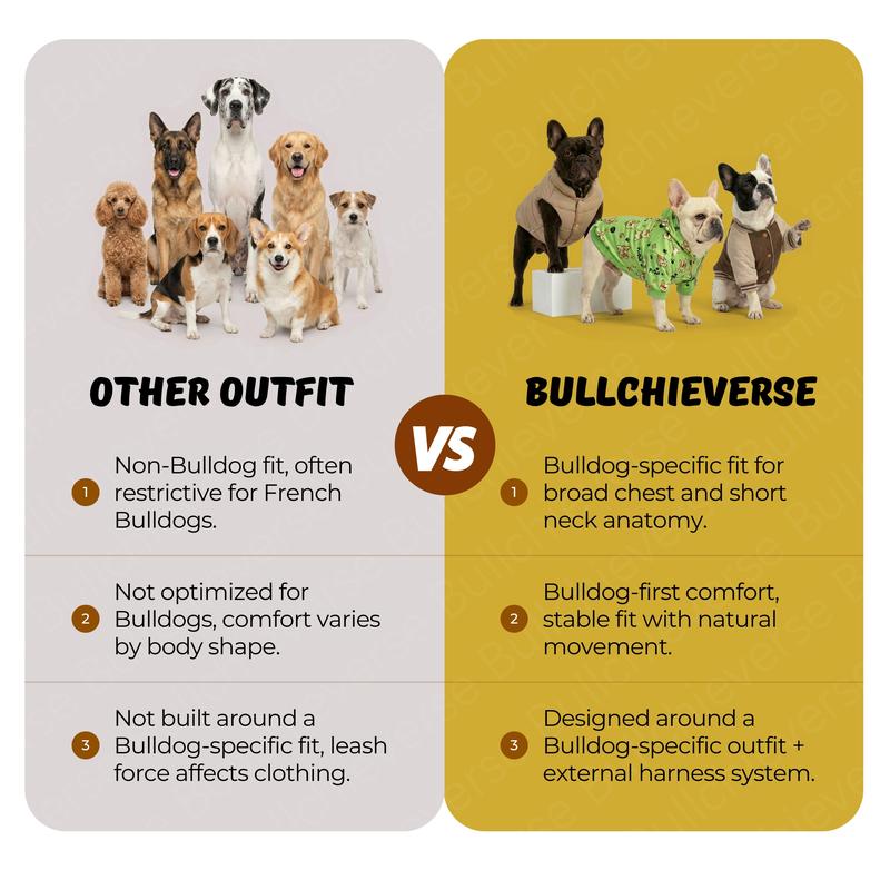 Frenchie Quilted Puffer Winter Jacket – Lightweight Water-Resistant Coat Designed for French Bulldogs