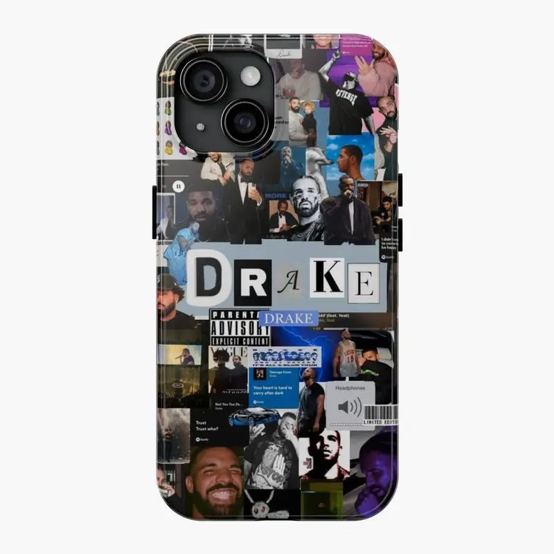 Drake Photo Collage Tough Phone Case Colorful Drake Collage Tough Case Protection, Shockproof For IPhone 17-12, Pro Max, Pro Plus, and Samsung S25 24 23 Safety Case