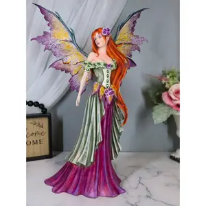 Amy Brown Large Summer Fairy Queen With Flower Adornment Statue Garden Fairies