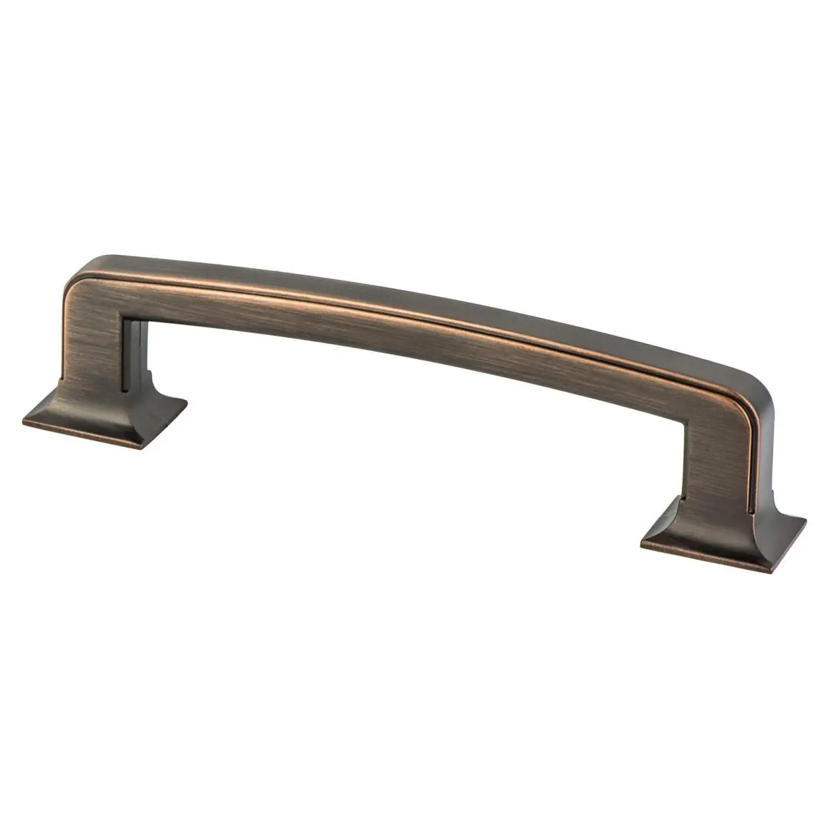 212 MAIN Berenson Hearthstone Door Hardware Pull, 128 mm CC, Thick Shape, Zinc Base, Verona Bronze Finish