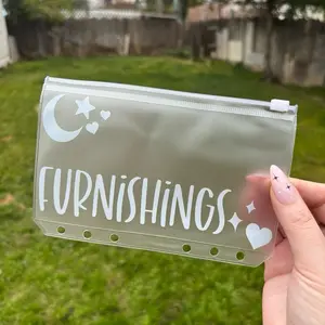 Custom a6 MOON LOVE vinyl zipper cash envelope | A6 sized envelope | Personalized vinyl envelope | Budgeting system