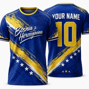 Personalized Bosnia Soccer Jersey, Custom Bosnia And Herzegovina Jersey, Bosnian Football Shirt, Custom Name Number Fan Jersey