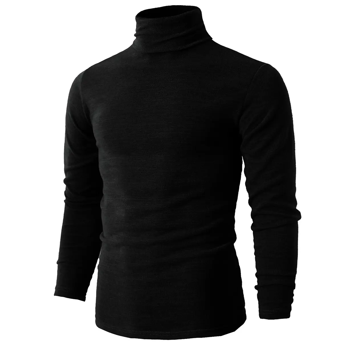 Mens Lightweight Slim Fit Turtleneck Pullover Casual Long Sleeve