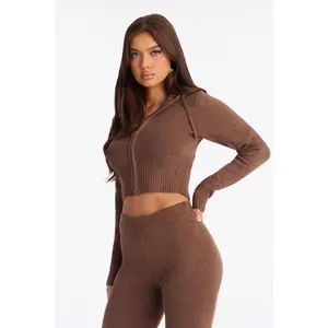 CozyCash Sweater Zip Up Hoodie - Chestnut