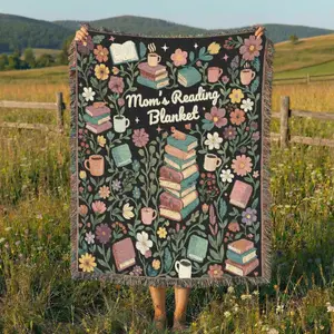 Custom Mom, Gigi, or Memaw Hand Woven Reading Blanket- Perfect for Book-Loving Moms