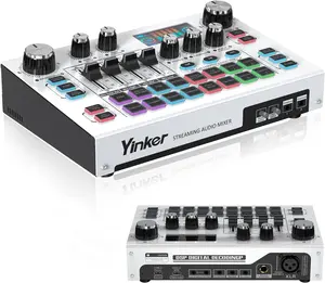 Streaming Audio Mixer with LCD Display, Live Sound Card, Bluetooth, 48V Phantom Power for Live Streaming Podcasts & Gaming