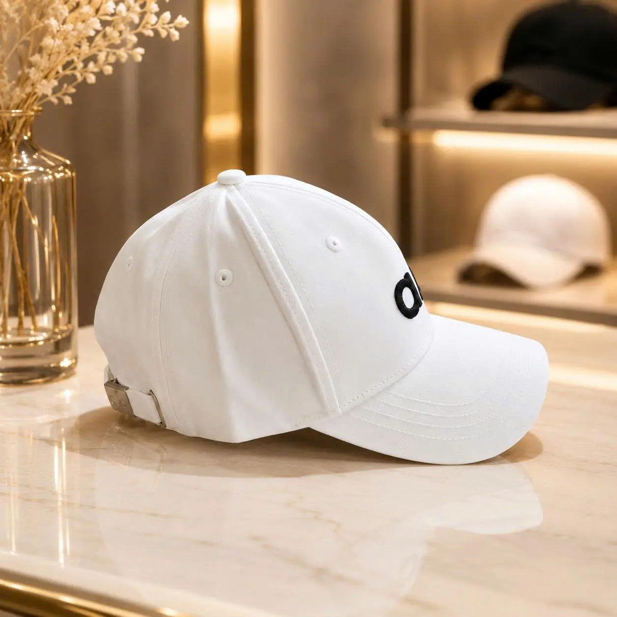 Premium Cotton Baseball Cap - Adjustable Unisex Dad Hat, Lightweight Breathable, Casual Streetwear Outdoor Cap for Men & Women (Black, White, Pink)