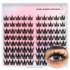 Natural Lash Clusters Kit Manga Eyelash Clusters Spiky Cluster Eyelash Extensions 80Pcs C Curl Individual Lashes  DIY at Home