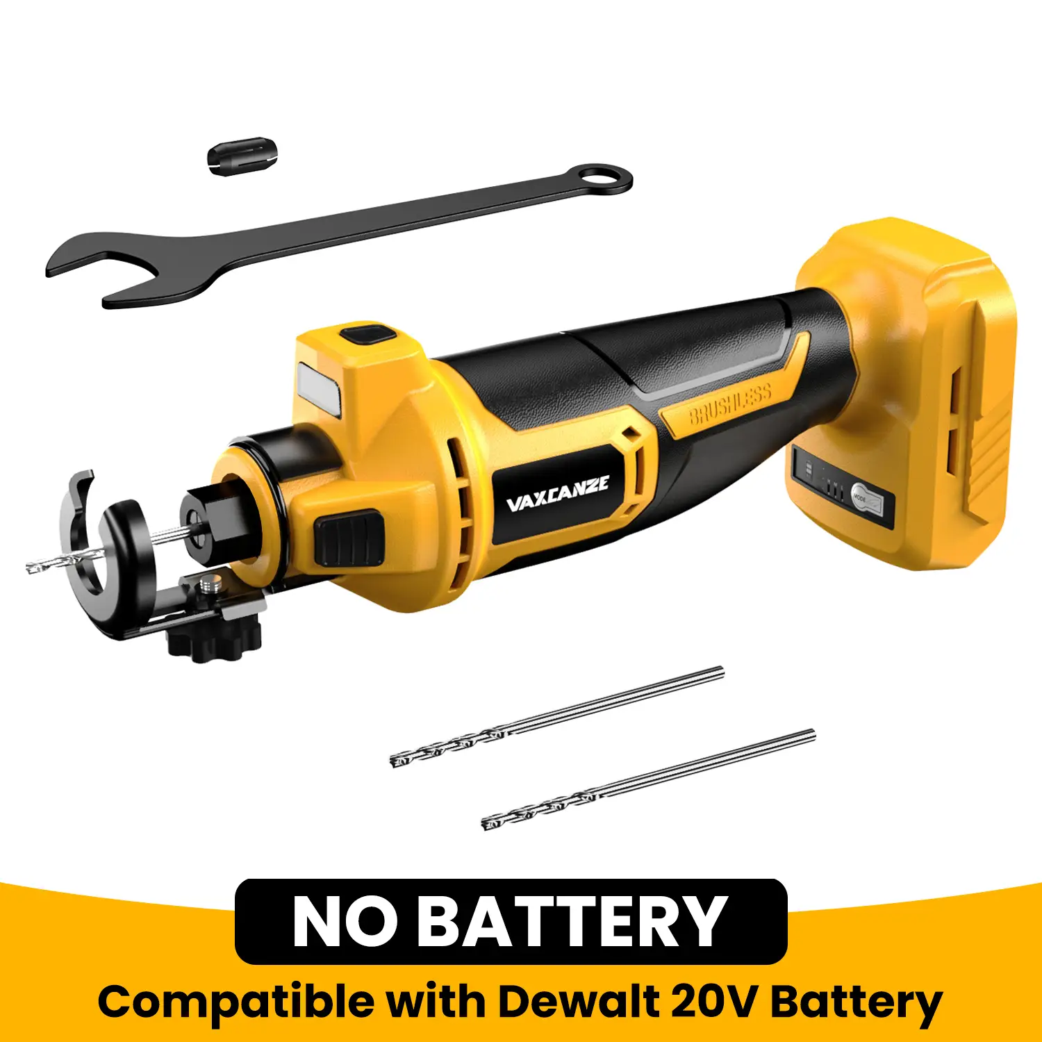 【No Batteries】Cordless Drywall Cut-Out Tool for Dewalt 20V Battery, 3 Speed Adjustable Brushless Rotary Saw with Up to 30000 RPM, Compact Spiral Saw K