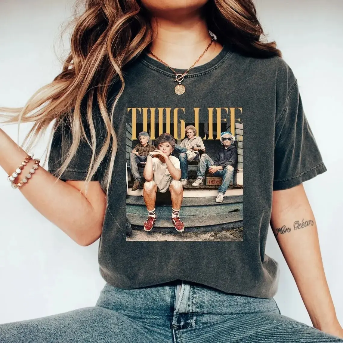 Comfort Colors Vintage Golden Girls Thug Life T-shirt For Golden Girls Fans, 80s Tv Sitcom Lover Gift, Unisex Graphic Tee, Apparel Made In The USA		