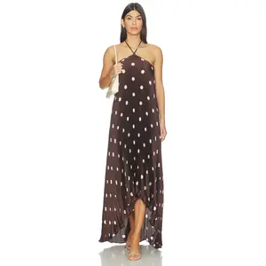 Lovers and Friends x Ivana Ramirez Kiki Maxi in Brown & Ivory Dot