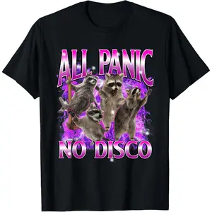 All Panic No Disco Raccoon Meme Funny Ironic Goofy Ahh Meme T-Shirt