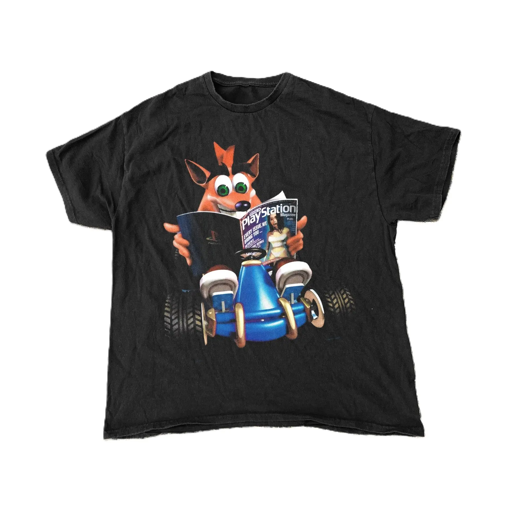 Y2K VINTAGE'CRASH TEAM RACING (1999)  BLACK T-SHIRT ALL SIZE CASUAL Streetwear