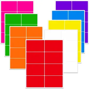 Ououstate Removable Colored Labels Stickers 3" x 2" Moving Stickers Labels for Packing Boxes Large Color Coding Labels 256 Pack (Colorful)