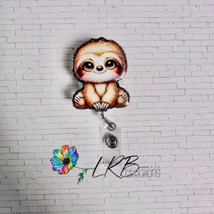 Baby Sloth Badge ~ Retractable ID Badge Holder ~ Handmade ~ Fun Badge Reel ~ Nurse Badge Reel ~ Medical Wear ~ Teacher Lanyard ~ Teacher Humor ~ Teacher Appreciation