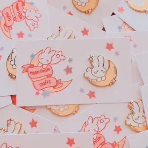 Bunny + Moon Enamel Pin