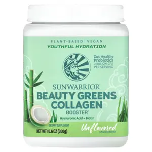 Sunwarrior Beauty Greens Collagen Booster, Unflavored, 10.6 oz (300 g)