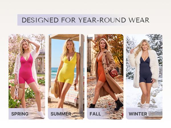 SHAPELLX Deep V Sculpt Bodycon Stretch Shorts Jumpsuit Romper Tummy Control Boyleg Bodysuit SHAPELLX Deep V Sculpt Bodycon Stretch Shorts Jumpsuit Romper Tummy Control Boyleg Bodysuit
