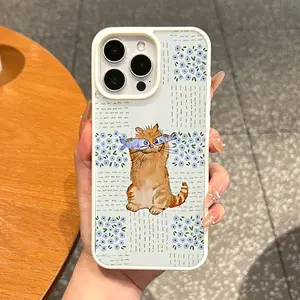 Magnetic Protective Case for iPhone 17 16 E Pro Max 15 Plus 14 13 12 11 XS XR, Aesthetic Cat with Fish Glasses Design | Shockproof, Silicone, Lightweight, Scratch Resistant, and Girly