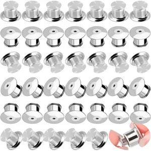 Locking Pin Backs, 40 count Locking Pin Keepers Clasp with Storage Case, Sturdy Metal Pin Locks  for Brooches Enamel Lapel Pins