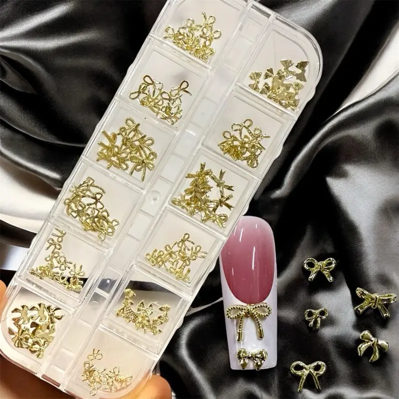 Set 120pcs mini Bows Nail charms 12 designs Nail Art nail spring summer cute nail genZ y2k nails