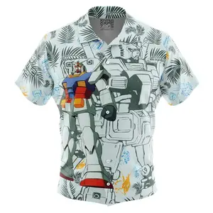 Gundam Mobile Suit Button Up Hawaiian Shirt | Cool Summer Ape Anime Vibes for Men & Fans
