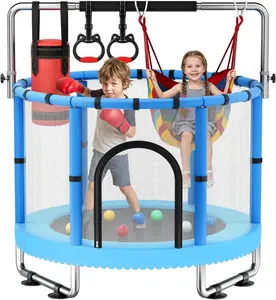 Toddler Trampoline with Safety Net,440lbs Kids Trampoline Indoor Outdoor,Mini Trampoline Playset for Boys & Girls