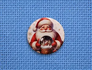 Santa with Snow Globe Magnetic Needle Minder – Christmas Cross Stitch & Embroidery Accessory