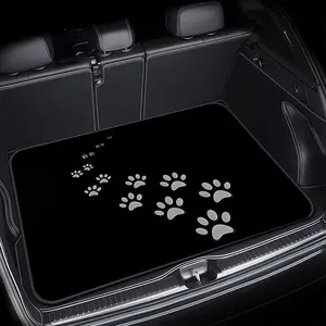 1pc Car Trunk Mat with Paw Print Design - Durable, Easy-Clean Polyester Cargo Liner for Pet-Friendly Vehicles, Reduces Unpleasant Odors, Keeps Your Car Neat and Tidy, Ideal for Travel and Home Use, Petfriendly Car Accessory | Minimalist Car Mat