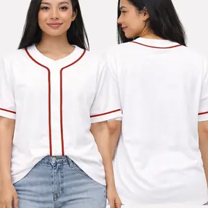 Blank Baseball Jersey, Plain White Button Up Shirt, Custom Design Ready, Unisex Sports Shirt, Casual Streetwear Summer Outfit