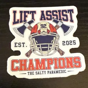 The Salty Paramedic Lift Assist Champions Sticker Pack 5 Stickers EST 2025 with Helmet Design