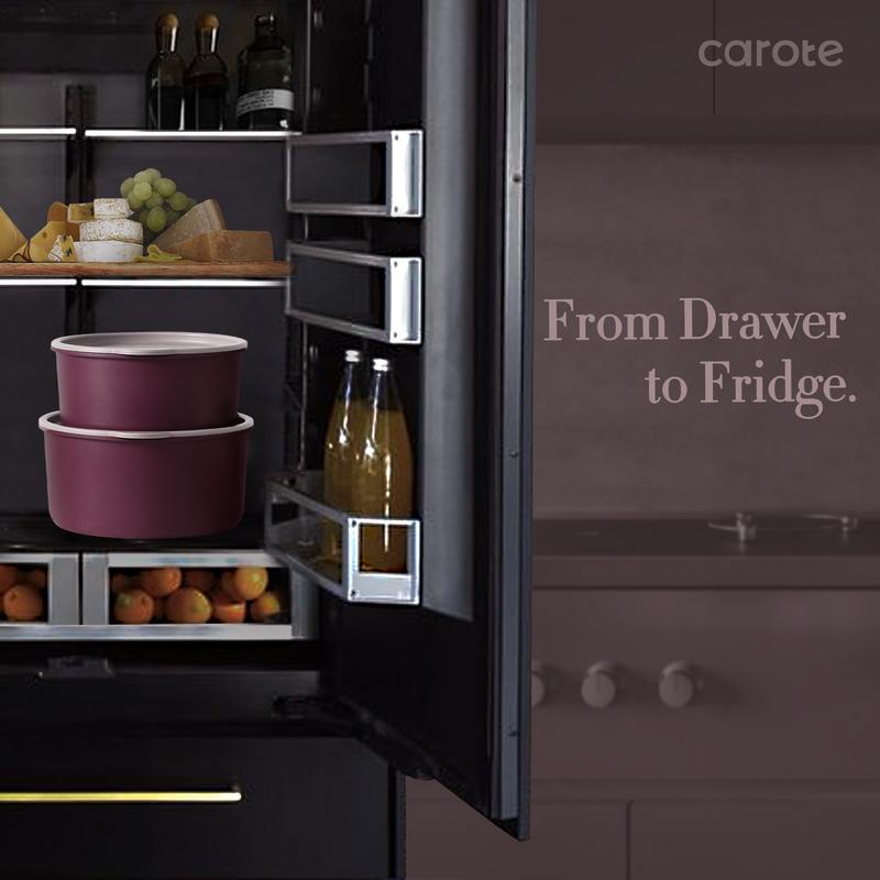 [Official] CAROTE 21-Piece Nonstick Cookware Set with Detachable Handles, Induction-Compatible Pots and Pans Set, Dishwasher Safe, Perfect for RV Use, in Elegant Gold and Purple