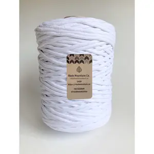 5mm Single Strand Macrame Cord 1 Ply Twisted Cotton Craft String - White Fiber Art Rope