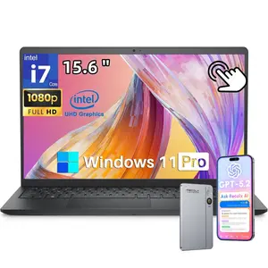 Dell 15 Laptop Touchscreen DC15250, Intel 13th Gen i7-1355U(10-Core), 15.6-inch FHD Anti-Glare Display, 16GB/32GB RAM, 1TB/2TB SSD, Intel UHD Graphics, Windows 11 Pro, Wi-Fi 6, AI Audio Recording Card  Carbon Black
