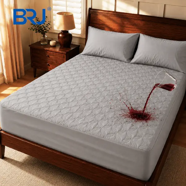 BRJ Waterproof Mattress Protector, Soft Breathable Quilted Mattress Cover for Quiet Sleep, Deep Pocket Fits 6-18 Inch Mattresses, Machine Washable