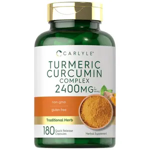 Carlyle Turmeric Curcumin Supplement 2400mg | 180 Powder Capsules | Herbal Complex | Non-GMO, Gluten Free Formula