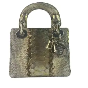 Pre-owned Dior Snakeskin Clutches & Wristlets Lady Bag — with Gold Hardware: Casual, Stylish, and Trendy