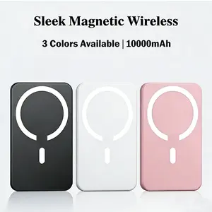 3in1 10000mah magnetic power bank , 15W wireless charging, suitable for iPhone 12-17 pro max series, 5000  powerbank Chargeable Smartphone Travel Battery Pack，black，white，pink