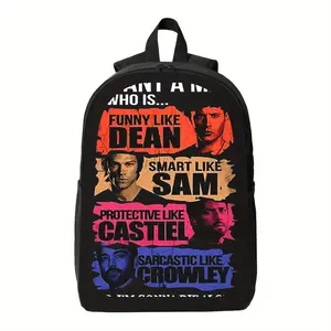 1pc I'M Gonna Die Alone 's Backpack - Funny Supernatural TV Show Fan Backpack with Dean Winchester Quotes, Large Capacity High Quality School Backpack, Heavy-Duty Laptop Bag for College, Travel - Gift for SPN Fans, Backpack for Travel, College Essentials,