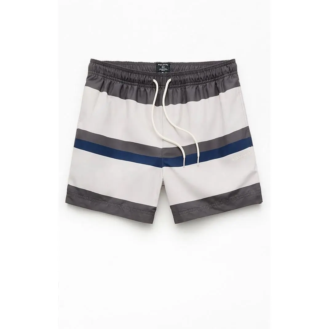 Pacsun Men's Pierre Striped Eco 4.5" Swim Trunks
