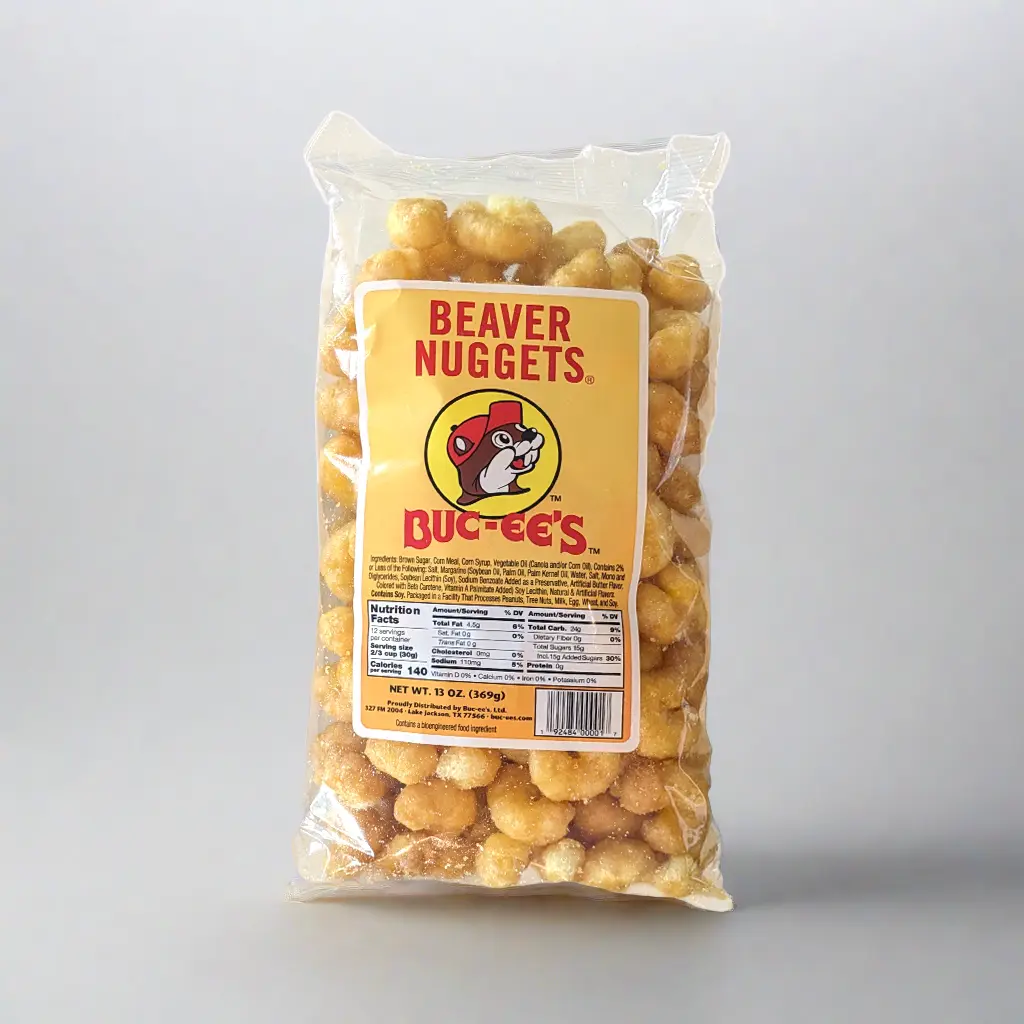Buc-ee's Beaver Nuggets, Crunchy Puffed Snack, Savory Food & Beverage Treat