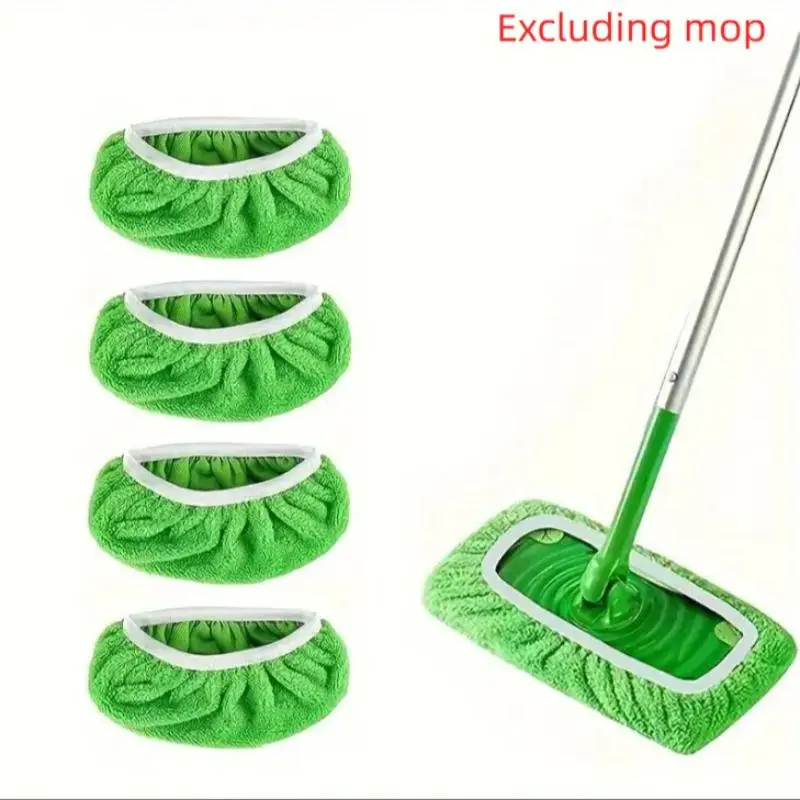 Wet & Dry Mop Cloth, 4 Counts Durable Mop Cloth, Easy To Clean Design, Household Cleaning Supplies for Home Kitchen Bathroom