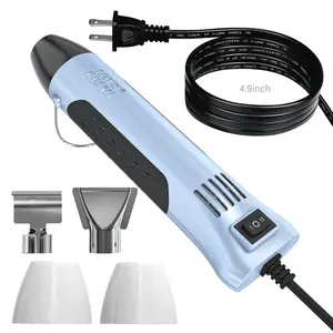 Heat Gun for Resin,350W Fast Heating Dual Temp Heat Gun (482°F~752°F) with 3 Nozzles and 2 Silicone Covers,4.9Ft Long Cable Heat Gun for Crafting,Shrink Tubing,Vinyl Wrap,Epoxy Resin