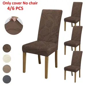 4-Piece/6-Piece Elastic Dining Table Furniture Protector, Durable Fabric, Leaf Floral Pattern, Easy Maintenance, Home Use, Chair Cover, Dining Chair Covers, Chair Slipcover