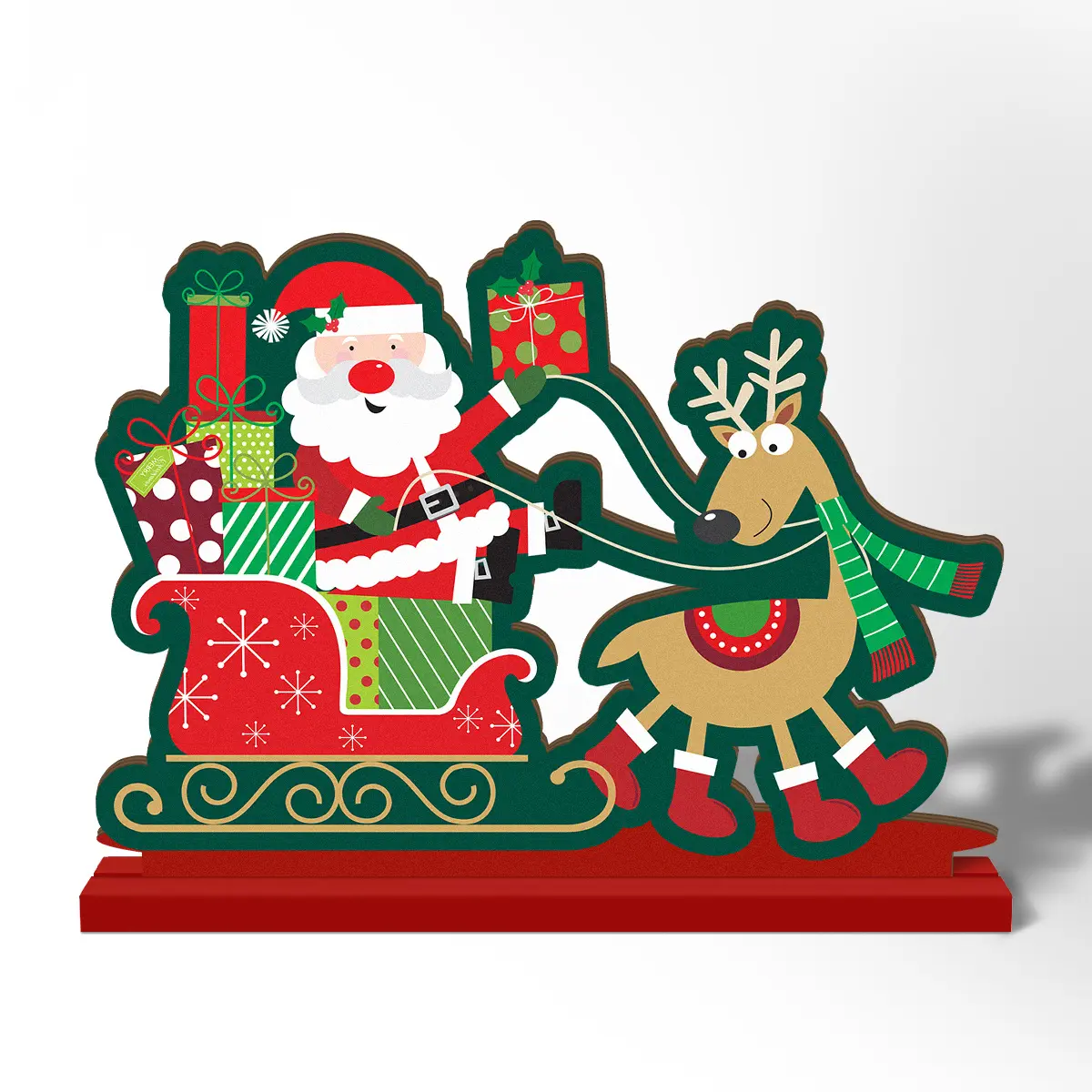 6pc Festive Christmas Wooden Tabletop Signs Cute and Exquisite Centerpiece Decorations, "Merry Christmas" Signs for Indoor Holiday Celebrations, Christmas Tabletop Decor