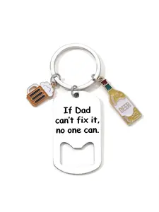 Creative Beer Barrel Bottle Opener Keychain, Stainless Steel Fashion Classic Party Gift, Father's Day Memorial Present for Friends Family, Home Bar Accessories