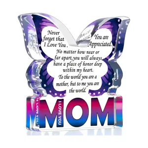 Acrylic Butterfly Design Ornament, 1 Count Creative Mom Gift, Birthday Gift for Mom, Home Decor, Desktop Decoration, Mother's Day Gift